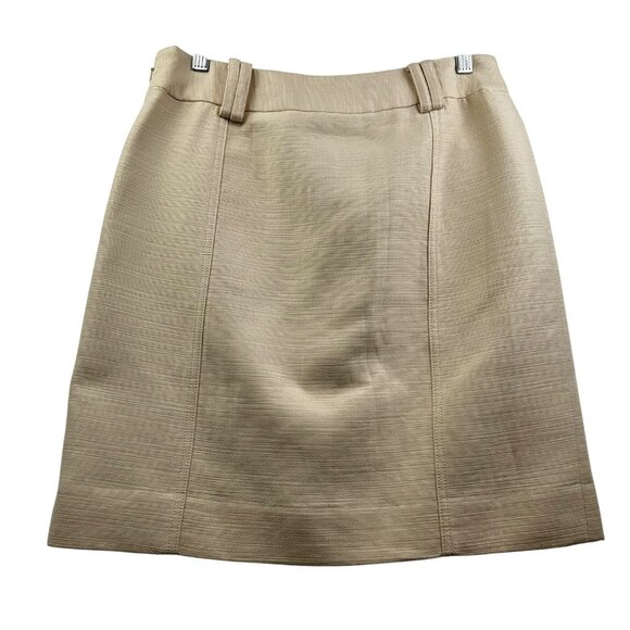 ETCETERA Beige Textured Modern Safari Utility Mini Skirt Cotton Linen Blend Sz 8 - Picture 4 of 11